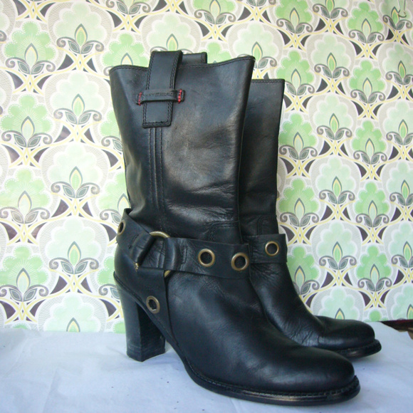 Tommy Hilfiger Black Motorcycle Boot - Size 7 EUC - Picture 5 of 8